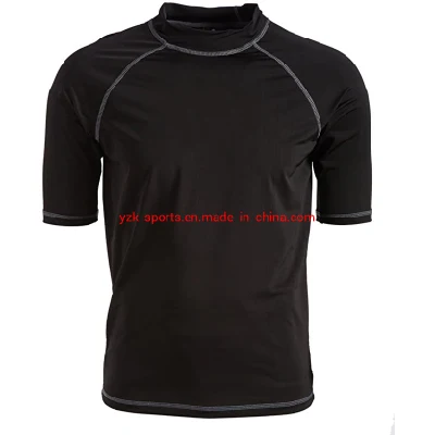 Hombres Deportes UV Alta calidad Upf+ Manga corta Surf Rash Guard